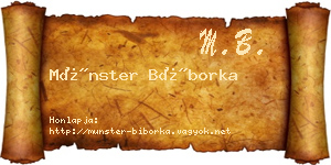 Münster Bíborka névjegykártya